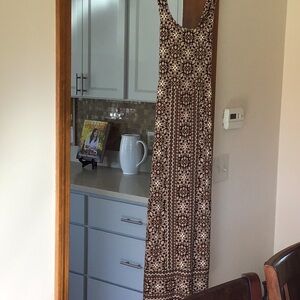 J.jill sundress, delicate flower pattern of creams, browns and pinks, size M.